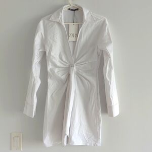 Zara shirt dress with bow detail